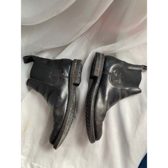 FRYE Tyler Flex Chelsea Leather Black Ankle Boots Vibram 7.5 Western Heritage - Picture 3 of 10
